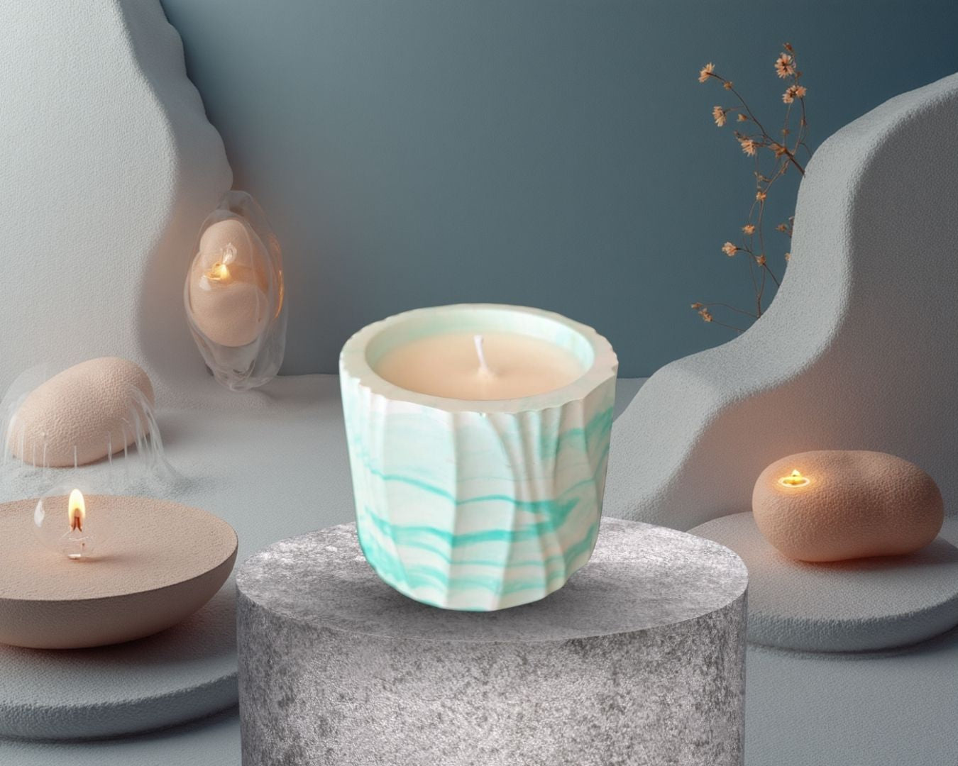 Duftkerze türkis klein (KERZE06)
