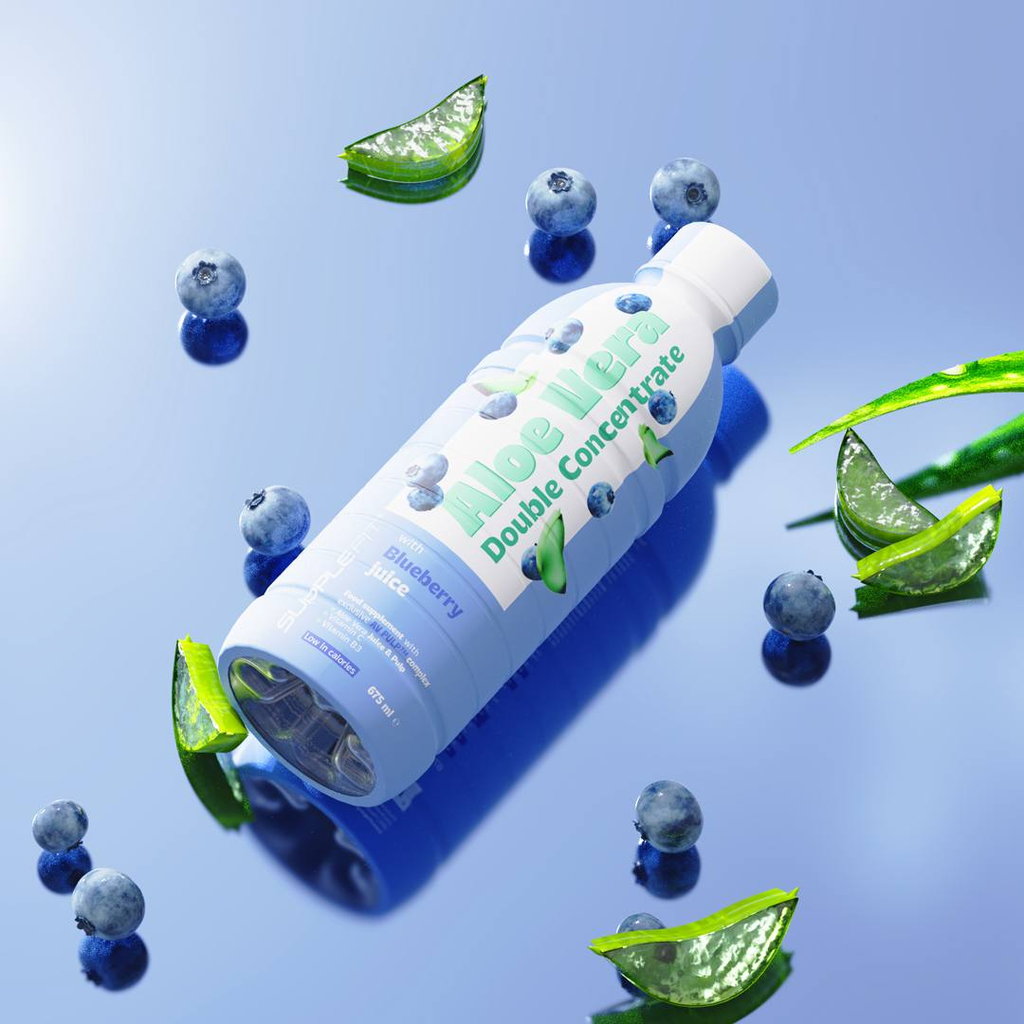 ALOE VERA, Blattsaft & Blattmark mit Heidelbeersaft (INTB061)